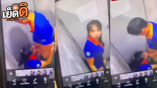 คลิปหลุด หาดูยาก!! สาวโรงงานโดนเพื่อนแอบถ่ายคลิป ในขณะที่กำลังโม๊คควยสุดฟินให้กับเพื่อนชายในที่ทำงาน ร่านหีจริงๆ แอบพักเที่ยงมาโม๊คควยในห้องน้ำหญิง เด็ดๆเสียวๆ